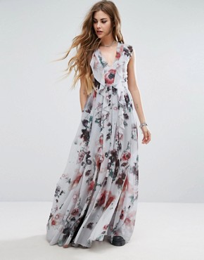 religion prosperity ruffle maxi dress