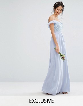 maya cold shoulder maxi dress