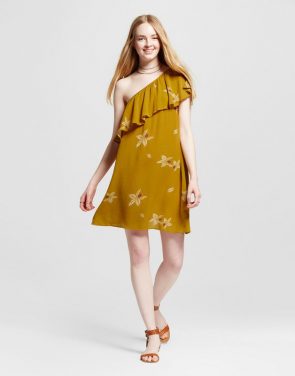 photo Off the Shoulder Dress by Mossimo Supply Co., color Yellow Floral - Image 1