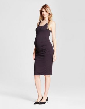 photo Maternity Pleated Tank Dress by Isabel Maternity by Ingrid & Isabel, color Black - Image 1