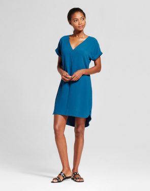 photo Short Sleeve Crepe Dress by A New Day, color Light Blue - Image 1