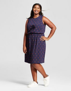 photo Plus Size Floral Crepe Tank Dress by A New Day, color Navy - Image 1