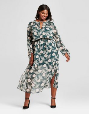 photo Plus Size Floral Maxi Dress by A New Day, color Green - Image 1
