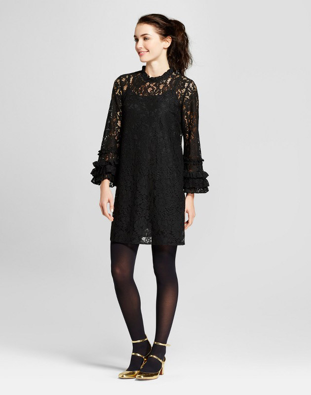 photo Lace Shift Dress by Who What Wear, color Black - Image 1
