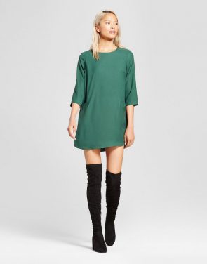 photo Front Pocket Shift Dress by Eclair, color Green - Image 1