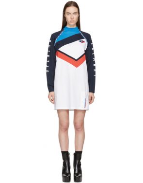 photo White and Navy Limited Edition Alpha T-Shirt Dress by Opening Ceremony - Image 1