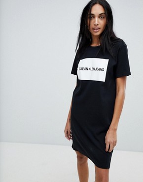 calvin klein t shirt dress black