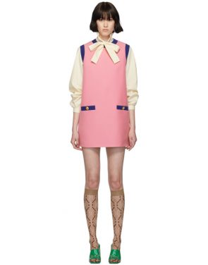 photo Pink and Blue Bicolor Mini Dress by Gucci - Image 1