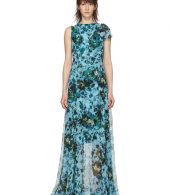 photo Blue and Green Fitzroy Rose Kassidy Dress by Erdem - Image 1