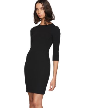 photo Black Three-Quarter Sleeve Mini Dress by Dolce and Gabbana - Image 4