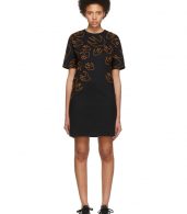 photo Black and Orange Embroidered Swallow Signature T-Shirt Dress by McQ Alexander McQueen - Image 1
