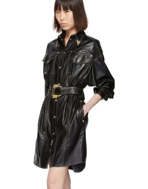 photo Black and Gold Spread Shirt Dress by Versace Jeans Couture - Image 4