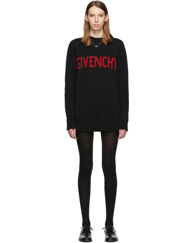 photo Black and Red Logo Crewneck Dress by Givenchy - Image 1