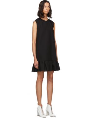 photo Black Double Layer Cady Crepe Dress by MSGM - Image 2