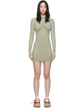 photo Green Athletic Long Sleeve Dress by Off-White - Image 1