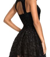photo All Black Lace Party Skater Dress by OASAP, color Black - Image 2