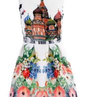 photo Antique Castle Print Floral Sleeveless Mini Dress by OASAP, color Multi - Image 4