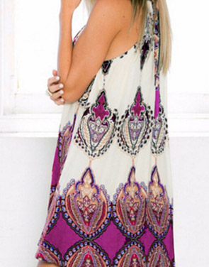 photo Appealing Printed Sleeveless Halter Mini Dress by OASAP, color Multi - Image 2