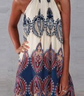photo Appealing Printed Sleeveless Halter Mini Dress by OASAP, color Multi - Image 7