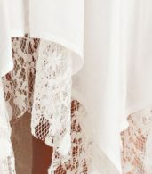 photo Asymmetric Lace Paneled Spaghetti Strap Chiffon Dress by OASAP, color White - Image 4