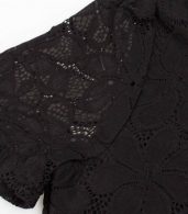 photo Black Lace V-Neck Short Sleeve Swing Dress by OASAP, color Black - Image 5