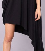 photo Black Oblique Neck Sleeveless Asymmetrical Dress by OASAP, color Black - Image 3