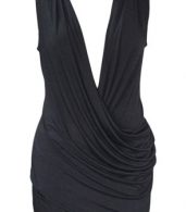 photo Black Wrapped Surplice Bodycon Mini Dress by OASAP, color Black - Image 4