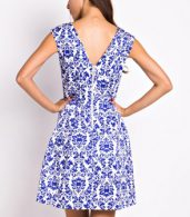 photo Blue and White Porcelain Inspired Skater Dress by OASAP, color Blue - Image 2