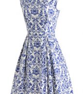 photo Blue and White Porcelain Inspired Skater Dress by OASAP, color Blue - Image 11