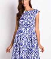 photo Blue and White Porcelain Inspired Skater Dress by OASAP, color Blue - Image 5