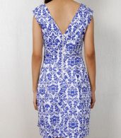 photo Blue and White Porcelain Inspired Skater Dress by OASAP, color Blue - Image 9