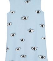 photo Blue Eyes Print Rear Zipper Sleeveless Shift Dress by OASAP, color Blue - Image 7