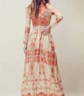 photo Bohemia Print Deep V-Neck Lace-Paneled Maxi Chiffon Dress by OASAP, color Multi - Image 2
