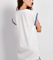 photo Bohemian Embroidery V-Neck Mini Dress by OASAP, color White - Image 2