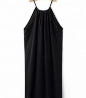 photo Boho Sleeveless Halter Loose Fit Maxi Dress by OASAP, color Black - Image 6