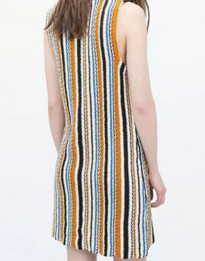 photo Boho Stripe Pattern Knitted Sleeveless Dress by OASAP, color Multi - Image 2