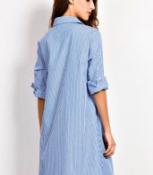 photo Casual Blue White Stripe Shirt Dress by OASAP, color Blue - Image 2