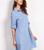 photo Casual Blue White Stripe Shirt Dress by OASAP, color Blue - Image 3