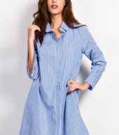 photo Casual Blue White Stripe Shirt Dress by OASAP, color Blue - Image 5