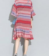 photo Casual Half Sleeve Knee Length Ruffled Dress by OASAP, color Multi - Image 2