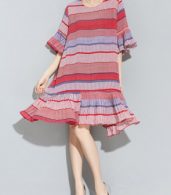 photo Casual Half Sleeve Knee Length Ruffled Dress by OASAP, color Multi - Image 3