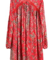 photo Casual Lace-Up Front Floral Printing Chiffon Dress by OASAP, color Red - Image 4
