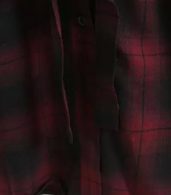 photo Casual Plaid Shirt Dress with Belt by OASAP, color Black Burgundy - Image 7