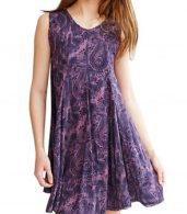 photo Casual Printed Backless A-Line Chiffon Mini Dress by OASAP, color Purple - Image 1