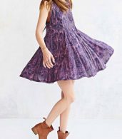 photo Casual Printed Backless A-Line Chiffon Mini Dress by OASAP, color Purple - Image 5