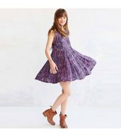 photo Casual Printed Backless A-Line Chiffon Mini Dress by OASAP, color Purple - Image 7