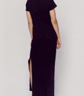 photo Casual Solid Color Short Sleeve Side Split Maxi Dress by OASAP, color Black - Image 2