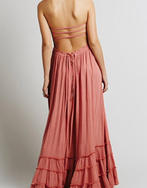 photo Casual Solid Halter Backless Maxi Dress by OASAP - Image 2