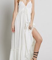 photo Casual Solid Halter Backless Midi Beach Dress by OASAP - Image 4