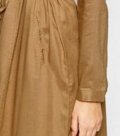 photo Casual Solid Long Sleeve Slit Belted Maxi Dress by OASAP, color Brown - Image 5